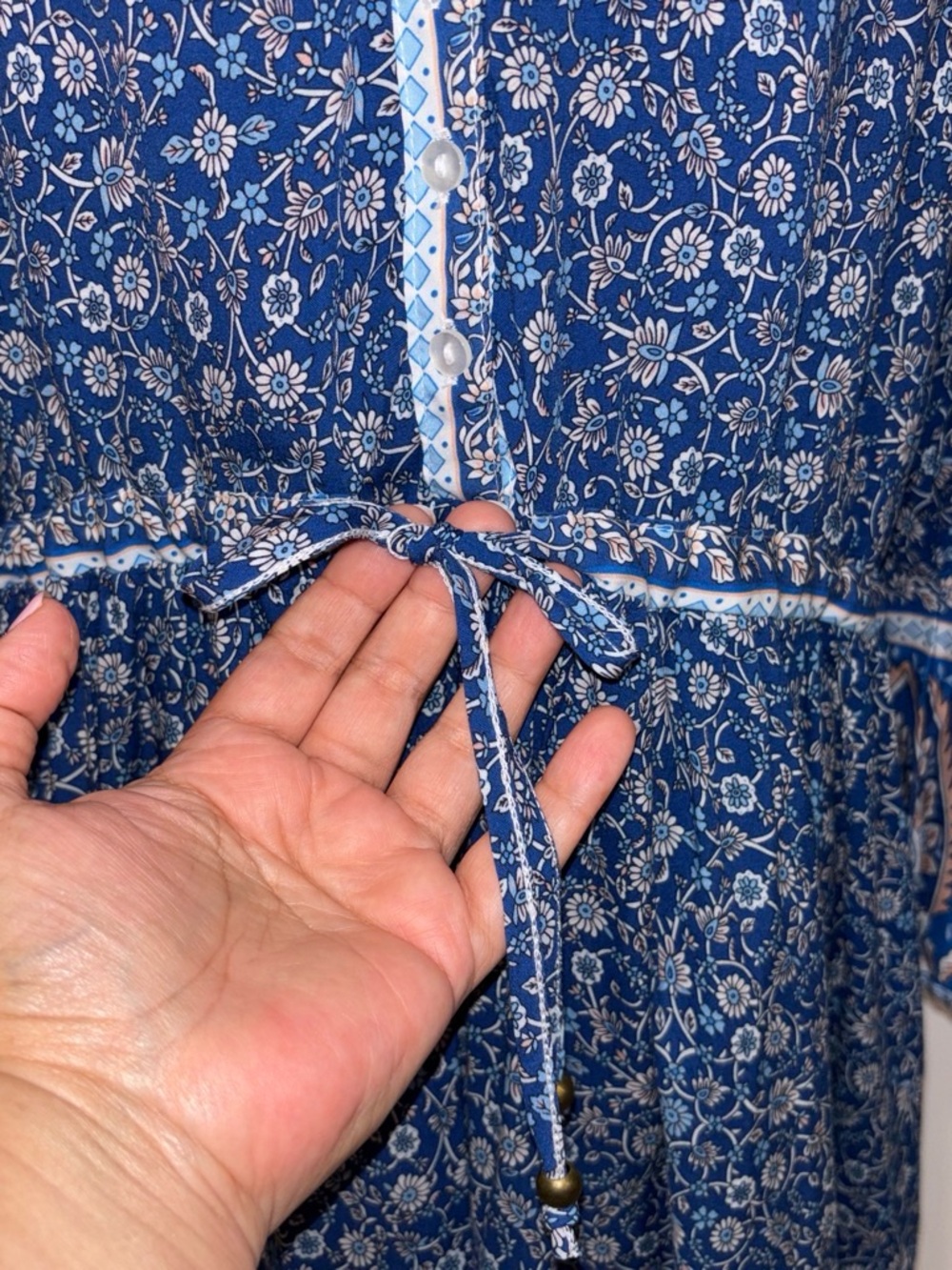 NorthStyle Blue Floral V-Neck Mini Dress - Picture 2 of 6